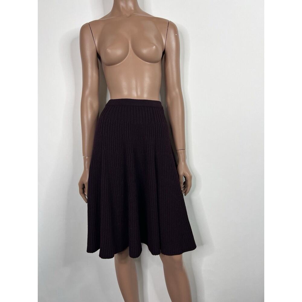 Vtg Alexander McQueen Dark Purple Knit Skirt XS